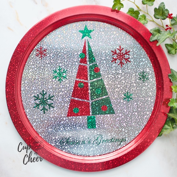 ✨$3 add on! 🎄Christmas Round Tray - Picture 1 of 4